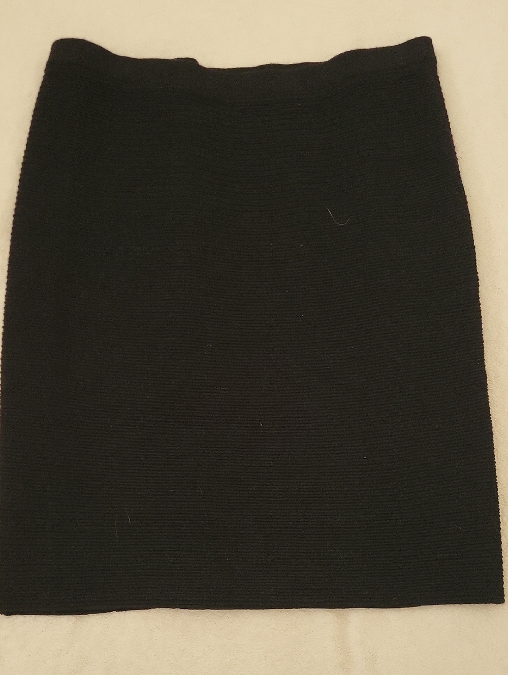 Eileen Fisher Black Ribbed Knit Pencil Skirt